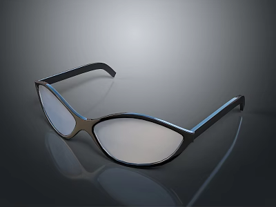 Stylish Modern Glasses With Dark Frame And Clear Lenses For Daily Use 3d model