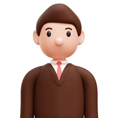 Man Wearing Brown Sweater White Shirt And Pink Tie With Brown Hair 3d model