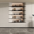 Modern bookcase background wall Decorative bookcase background wall 3d model