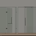 Modern Black Frame Glass Shower Enclosure for Bathroom Interior Design 3d model