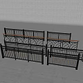 Various Modern Metal Fence Designs with Decorative Patterns and Curved Railings
