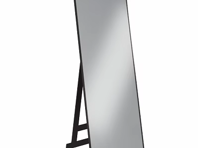 Sleek Black Frame Floor Standing Full Length Mirror For Home Decor 3d model