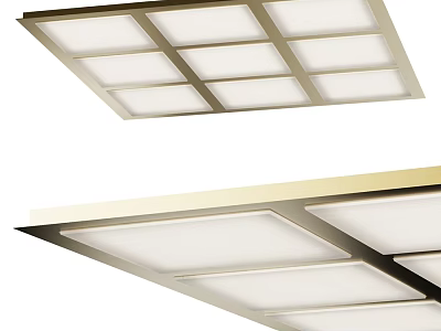 Modern Grid Design Ceiling Light With Metal Frame And Bright Illuminated Panels 3d model