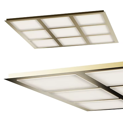 Modern Grid Design Ceiling Light With Metal Frame And Bright Illuminated Panels 3d model