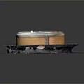 Traditional Chinese Steamed Dumplings Served in Bamboo Steamer on Stone Plate