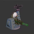Mechanical Device With Binocular Scope Circular Component And Stable Base Structure 3d model