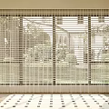 Modern Beige Sheer Curtains for Floor to Ceiling Windows with Natural Light and Outdoor Greenery