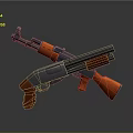 Orange And Gray Toy Gun With Modern Design And Realistic Details