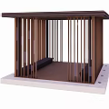 Traditional Japanese Pavilion With Wooden Slats And Platform Base For Outdoor Relaxation Space