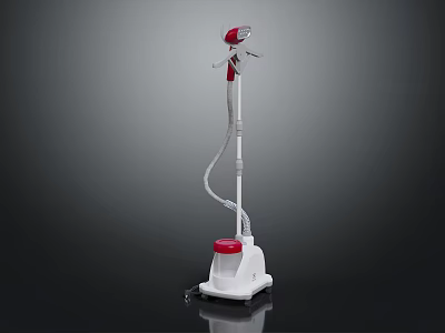 White And Red Standing Garment Steamer With Modern Design And Efficient Steam Function 3d model