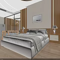 Modern Baby Room Interior With Crib Table Lamp Wall Art TV Desk Chair And Wardrobe