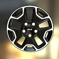 Stylish Jeep Wheel Rim With Black And Silver Alloy Design
