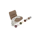 Brown Leather Single Sofa With Plaid Blanket And Modern White Base