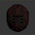 SEBEL Brand Helmet With Red And Black Patterns Goggles And Face Mask Design