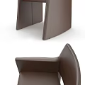 Brown Leather Armchair With Modern Design Detailed Stitching And Comfortable Armrests