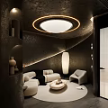 modern reception room dark furniture reception area dark furniture reception area 3d model