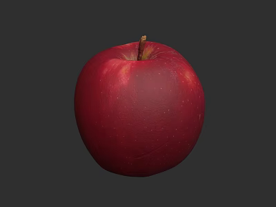Fresh Ripe Red Apple as Healthy Crop With Smooth Skin Texture 3d model