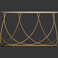 Modern Coffee Table With White Marble Top And Gold Metal Ring Base