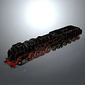 Vintage Black Steam Train Model With Red Wheels Details 3d model