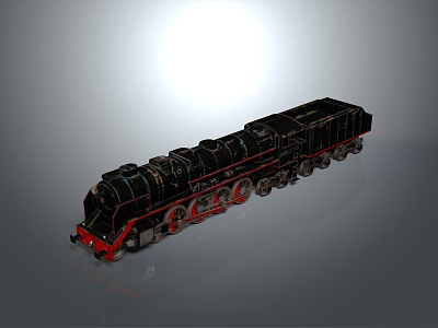 vintage train steam train carriage locomotive head steam carriage train vehicle 3d model