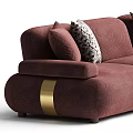 Modern Three Seater Sofa Featuring Patterned Pillows Throw Blanket Gold Accents And Multiple Color Options 3d model
