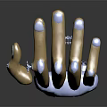 First Alchemist Character With Silver Gold Mechanical Claw And Reflective Surface 3d model