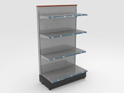 Multi Tier Metal Display Shelf With Mesh Back And Sturdy Base For Retail Merchandise 3d model