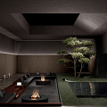 Silent Rest Area Hotel Indoor Landscape Rest Area 3d model