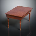Classic Wooden Furniture Table With Polished Tabletop Two Drawers And Sturdy Legs