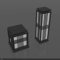 Modern Outdoor Lights Featuring Square Black Top And Warm Lattice Illumination