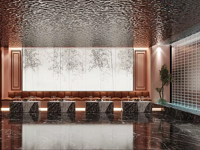 Luxurious KTV Interior With Art Wall And Comfortable Seating 3d model