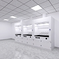 Laboratory furniture built-in socket fume hood 3d model