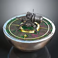 Turret Turntable Railgun Sci-fi Tower Defense Game Tower Defense Sci-fi Turret Game Turret Game Battery 3d model