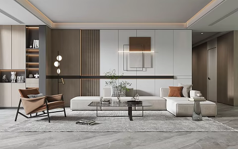 modern living room 3d model