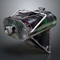 Vintage Industrial Equipment With Metal Bracket Structure And Worn Surface Details