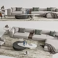 Modern sofa coffee table combination 3d model