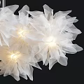 White Flower Shaped Chandelier With Soft Lighting For Modern Home Interior