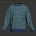 Teal Sweater With Geometric Maze Pattern And Purple Trim For Fashionable Look