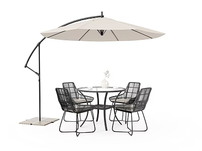 Modern Outdoor Table and Chair Outdoor Chair Sunshade 3d model