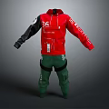 Red Graphic Hoodie With Black Sleeves And Green Cargo Pants Streetwear Outfit