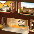 Decorative Furniture Display Models With Modern Sofa Arches And Interior Design Elements 3d model