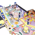 Colorful Indoor Playground Design With Climbing Frames Slide Ball Pit Equipment Room And Storage Space