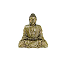 Intricately Crafted Golden Buddha Sculpture with Sitting Posture and Serene Expression