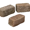 Natural Rough Stone Wood Blocks With Three Solid Pieces And Textured Surface
