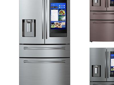 Modern Samsung Double Door Refrigerator Modern Appliance Refrigerator Smart Refrigerator Display Samsung Brand Smart Appliance Double Door Refrigerator 3d model