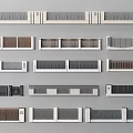 Building Exterior Wall With Various Design Styles Different Material Textures And Decorative Elements