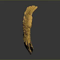 Artistic Yellow Bird Wings Sculpture With Detailed Feather Texture And Smooth Design 3d model