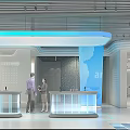 Modern Interior Space With Glass Partition Digital Screens LED Strips And Minimalist Walls