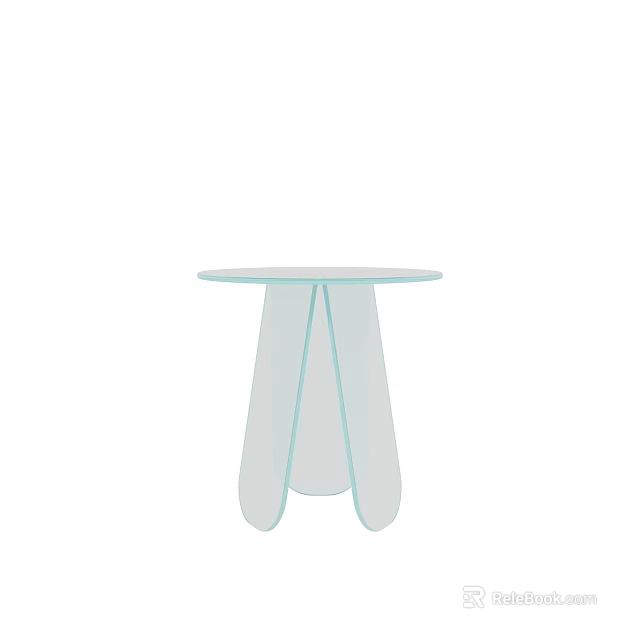 Elegant Modern Round Transparent Glass Coffee Table With Streamlined Curved Legs Design 3d model 