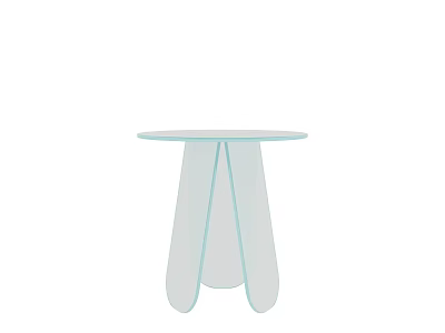 Elegant Modern Round Transparent Glass Coffee Table With Streamlined Curved Legs Design 3d model